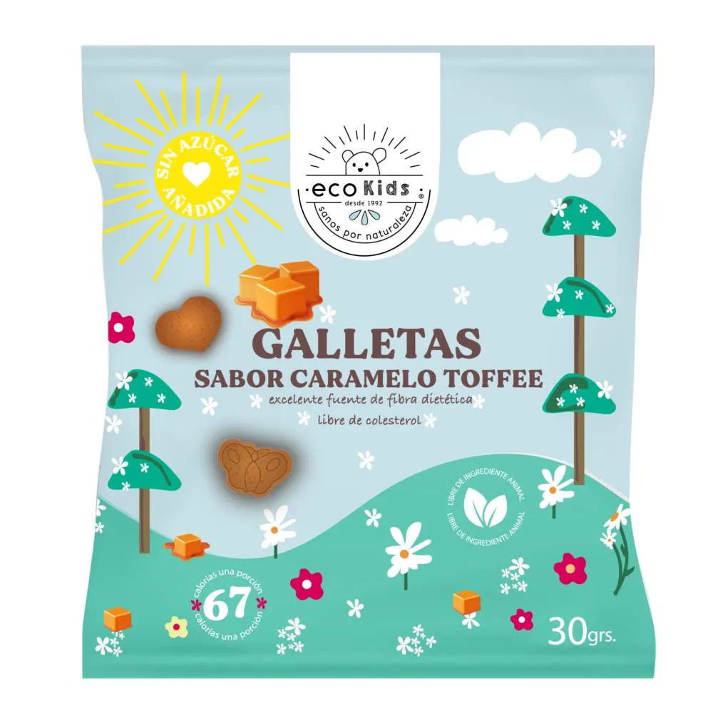 GALLETA ECOKIDS TOFFEE SIN AZUCAR ECOVIDA snacklife.cl